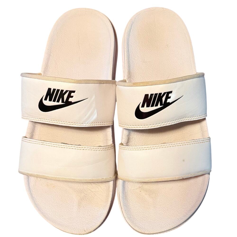 WOMEN NIKE OFFCOURT DUO SLIDE WHITE /BLACK GYM STRAPPY SANDALS SIZE 7